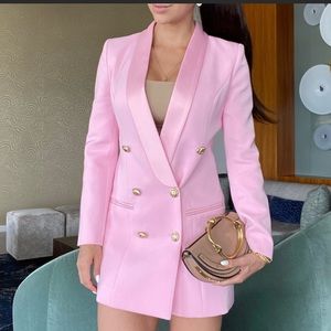Satin blazer dress Pink